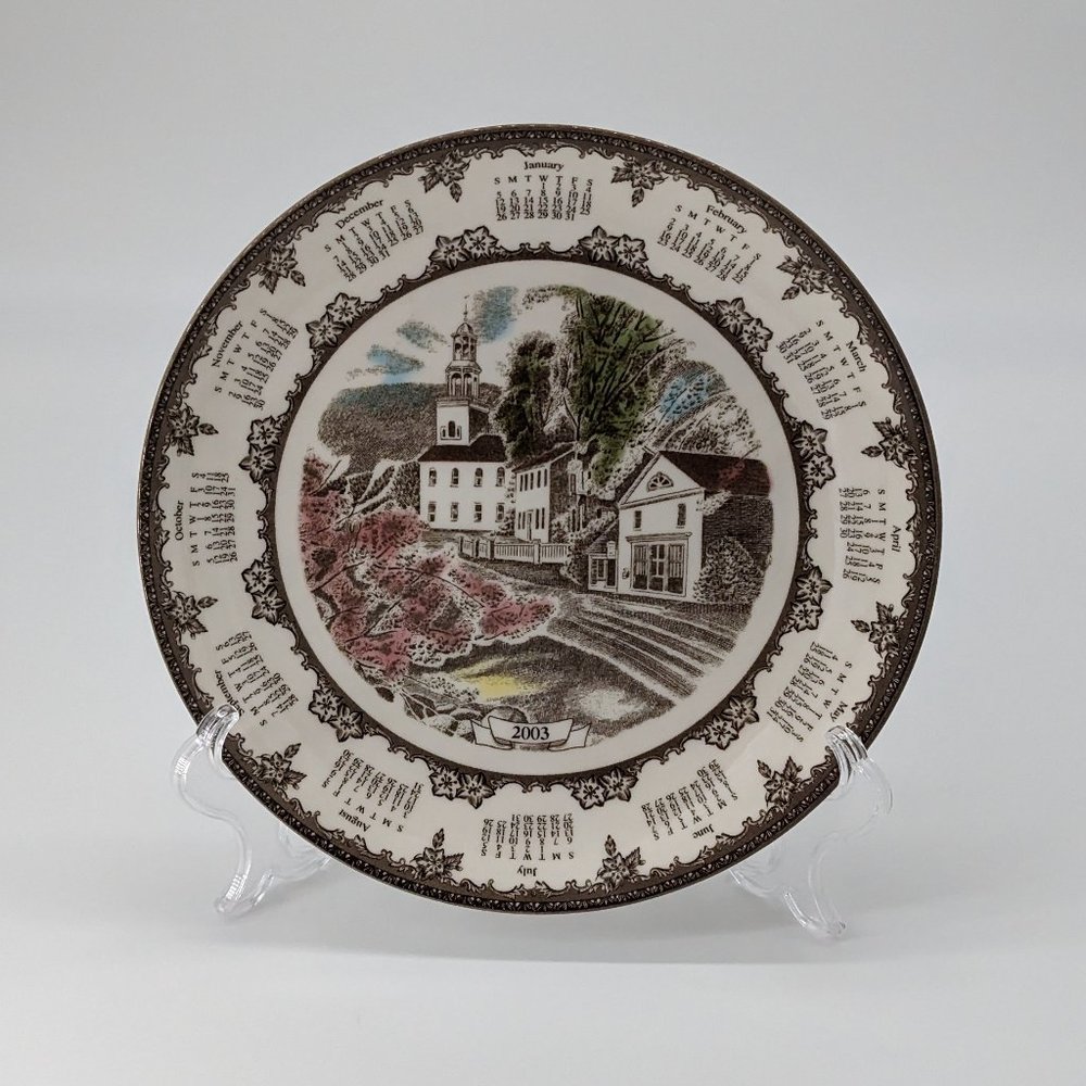 Johnson Brothers Bros Friendly Village 2003 Calendar Plate Has Original Tags
